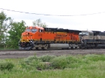     BNSF SB setting on main for meet with NB, Litchfield, IL 05/14/06 ex CB&Q line